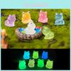 Colorful Glowing Little Frog Resin Figurine Adorable Cartoon Animal Decor