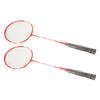 LEIJIAER Badminton Racket Set of 2 Player Iron Alloy Professional Training Replacement Equipment Red