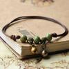 Blue Ceramic Brown Rope Anklet Women Girls Hand-Woven Beaded  Jewelry