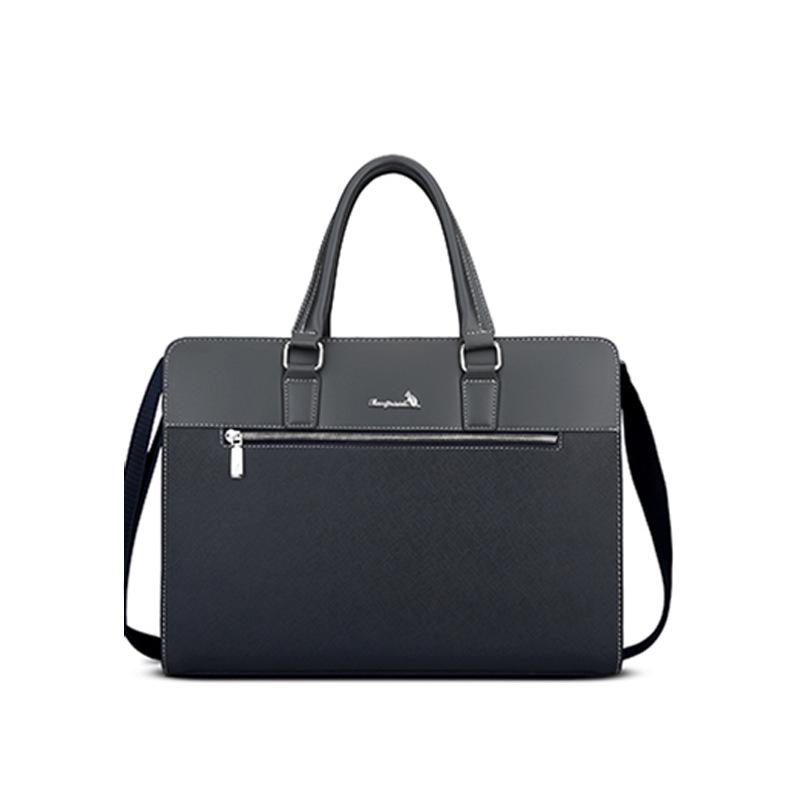 Men's Simple Solid Color Laptop Shoulder Bag & Business Backpack