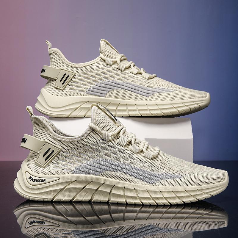 2024 New Summer  flying mesh surface breathable sports shoes trend all casual men's shoes soft soles comfortable running shoes