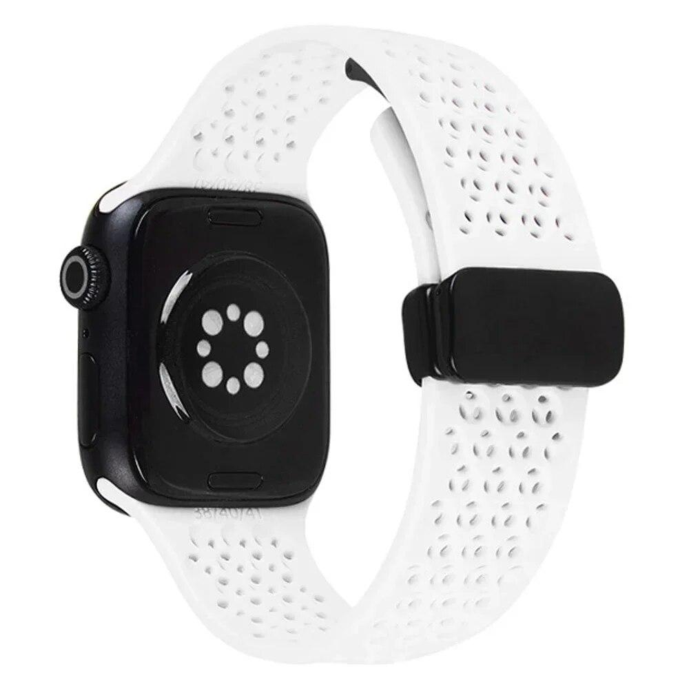 Magnetický sportovní silikonový řemínek pro Apple Watch 49mm 45mm 44mm 41mm 40mm 42mm 38mm gumička pro IWatch Series 9 8 7 6 5 4 Se Ultra 2
