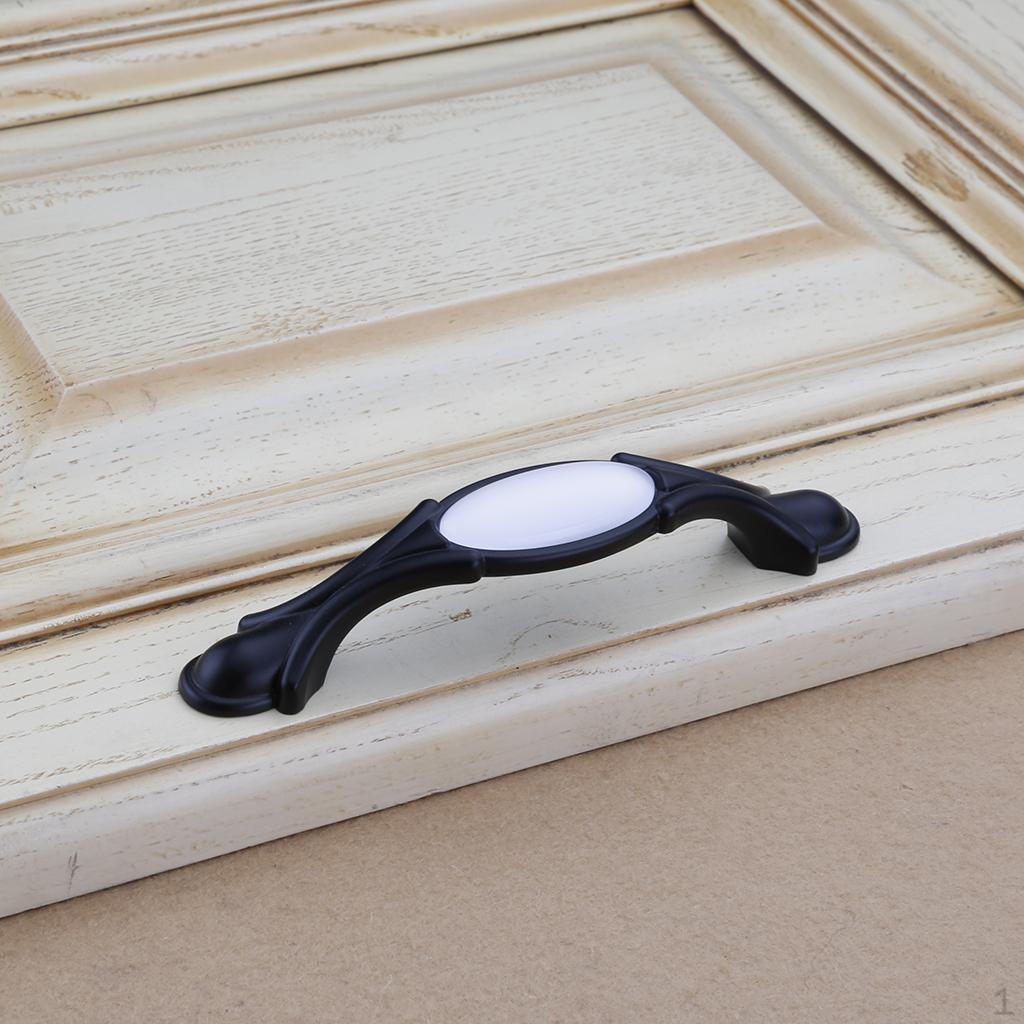 

White Hand Painted Ceramic Pull Knob Cabinet Drawer Handle A 136mm