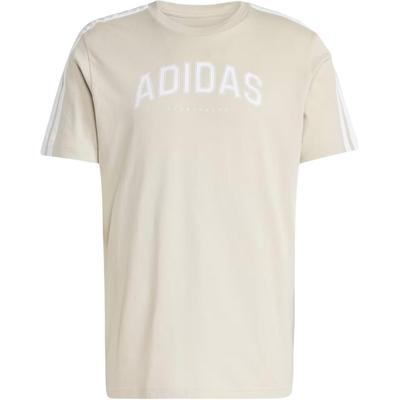adidas Letter Round Neck Short Sleeve T-Shirt Unisex Tops Light-Brown JJ3870