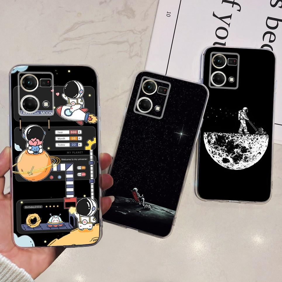 For Oppo Reno7 4G Case CPH2363 Cute Cat Dinosaur Flower Soft  Clear silicone Protector Back Cover For Oppo Reno 7 Phone Capa