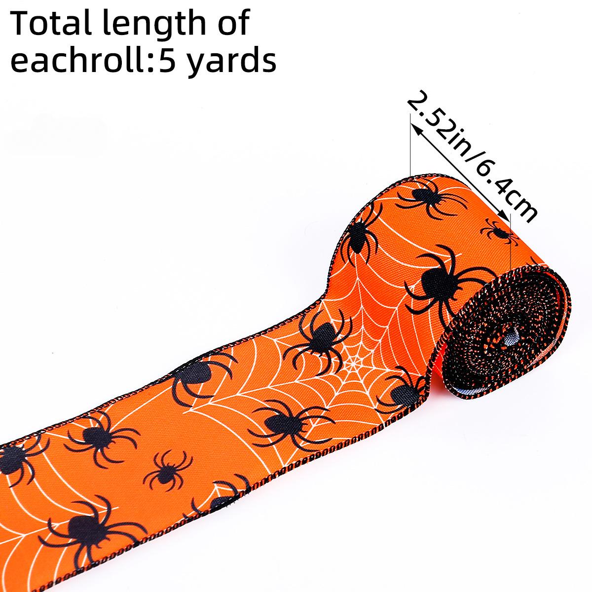 

Halloween Spider Print Creative Ribbon Party Colorful Ribbon Colorful Bar DIY Decoration Gifts Decorative Materials Supplies