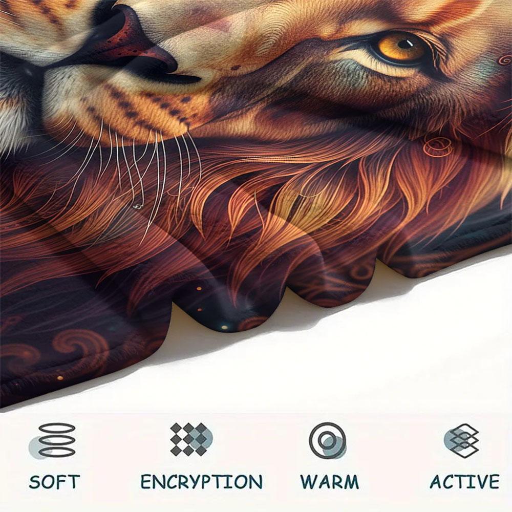 1Pc Mayan-styleanimals Print Flannel Blanket, High quality Comfortable for All Seasons, Home Decor, Warmth and Comfort, Perfect for Christmas Gifts