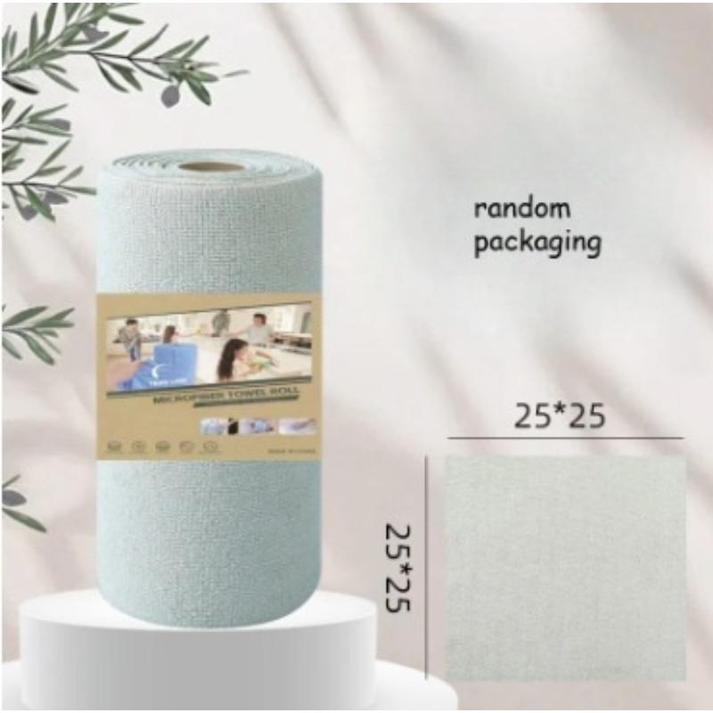 50 Pack Microfiber Cleaning Towels Roll, Tear-Away Reusable Rags, Ultra Absorbent Washable Cleaning Supplies