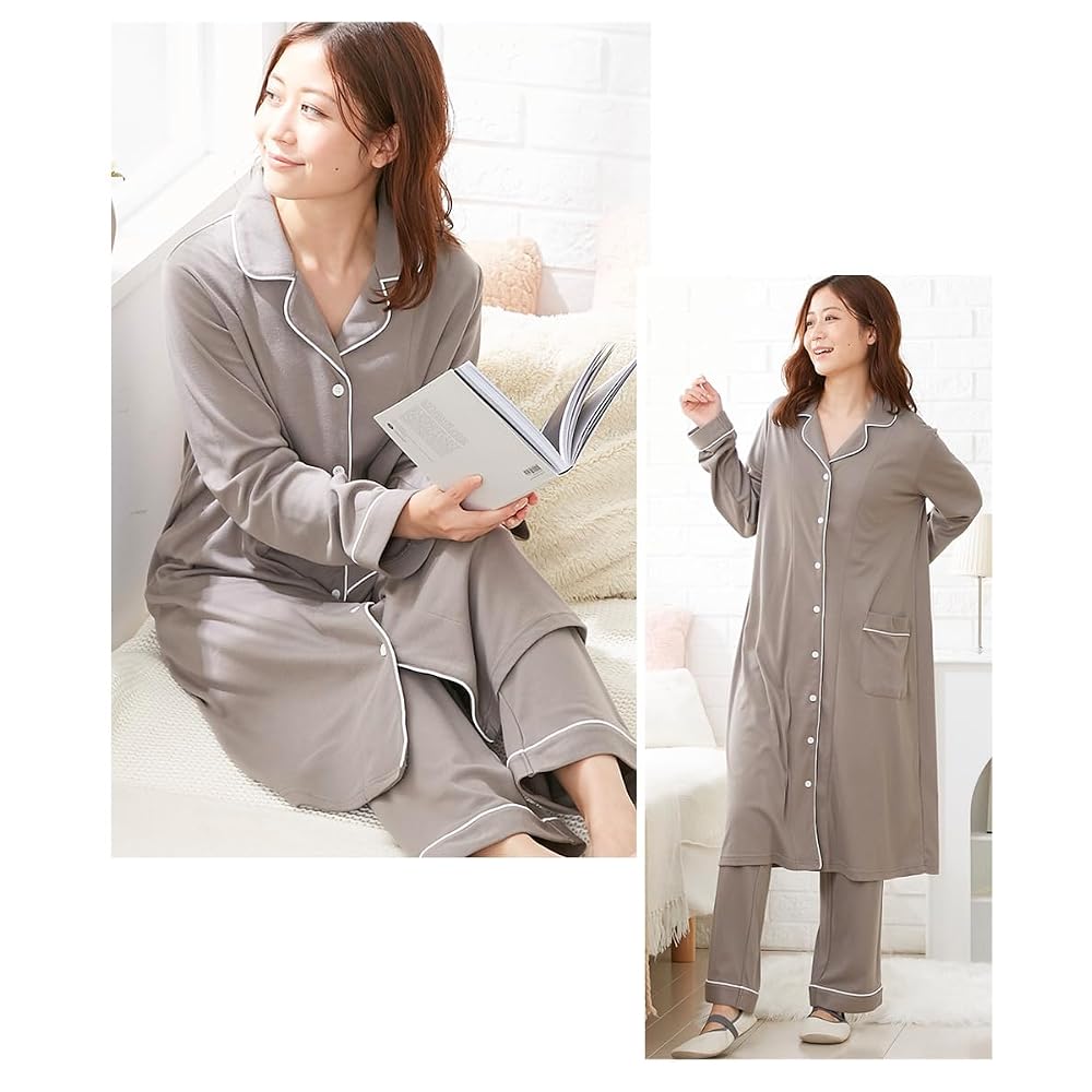 Nissen Maternity Pajamas - Comfortable and Easy to Wear, Cotton Blend Smooth Opening, Navy,