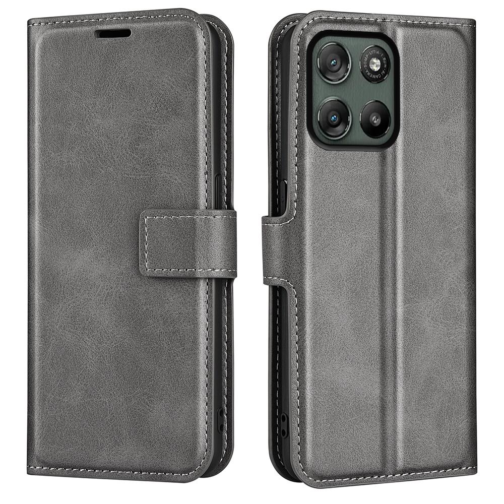 For Motorola Moto G67 Power 5G Stand Case Anti-Scratch Calf Texture Leather Phone Cover