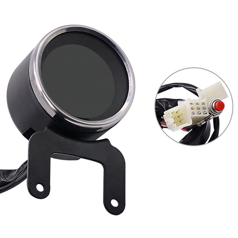 Motorcycle LCD Digital Speedometer Tachometer Speed Gauge Oil Level Meter Universal For Honda Ymaha Suzuki Harley DC12V