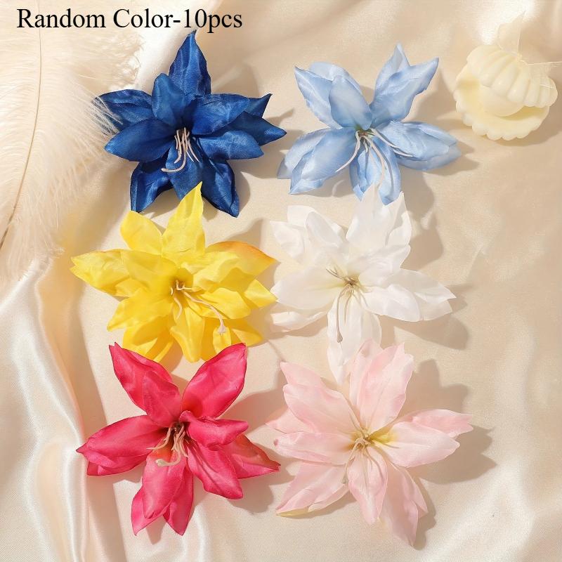 10pcs Sweet Vacation Style Flower Hair Clips Summer Beach Flower Clips Beach Photography Hair Accessories for Women