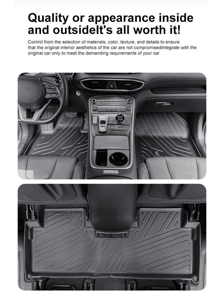 Hyundai Santa Fe TPE Floor Mats (21-24) - Dirt & Wear Resistant