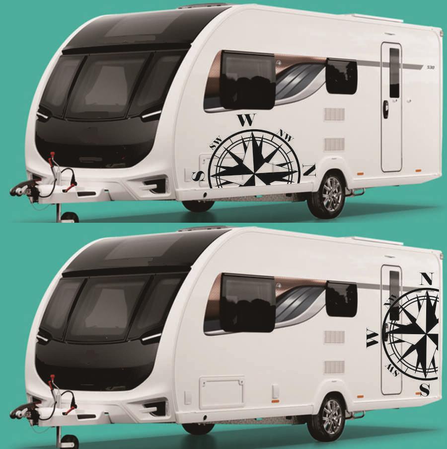 Compass Totem Car Body Decal Vinyl Sticker for Caravan Travel Trailer Camper Van