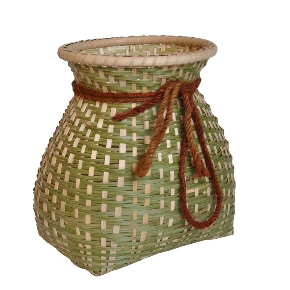 Lightweight Wicker Rattan Baskets Round Handmade Woven Storage Container Farmhouse
