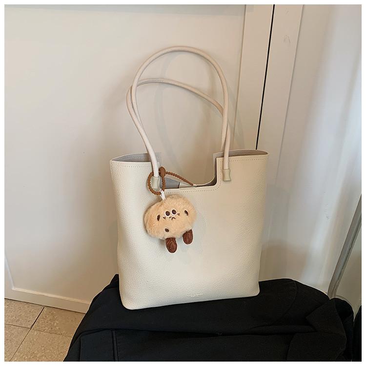 Ielgy Simple Fashion Underarm Bag All-Match Solid Color Tote Bag High-End Niche Portable Commuter Bag NoPendent