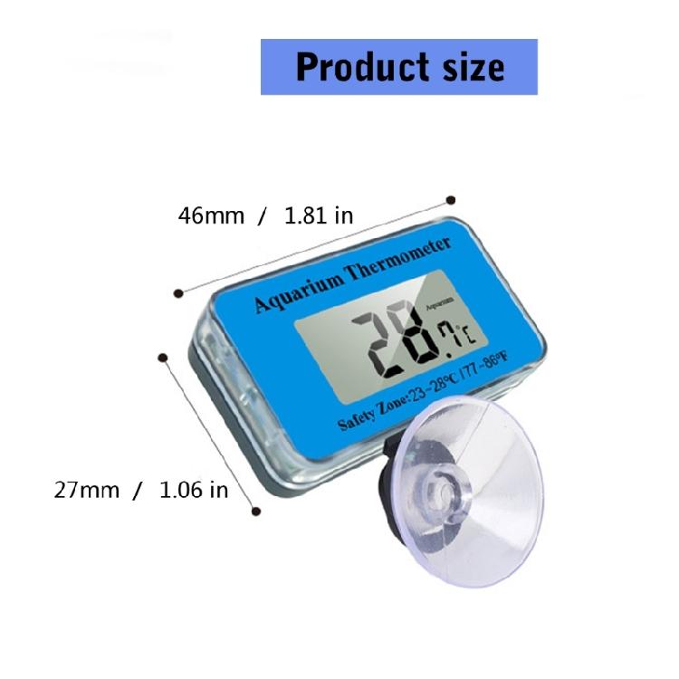 Submersible Aquariums Thermometers with Suction Cup Clear Digital Display Fishtanks Water Temperature Monitoring Device
