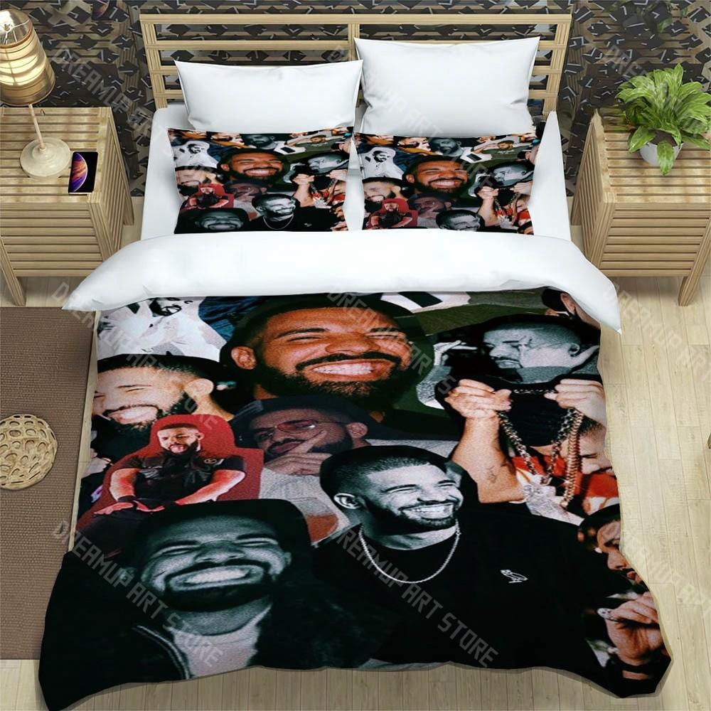 3D Printed Drake Rapper Bedding Set for Boys Girls Duvet Cover Pillowcase Twin Queen King Full Single Double Sizes