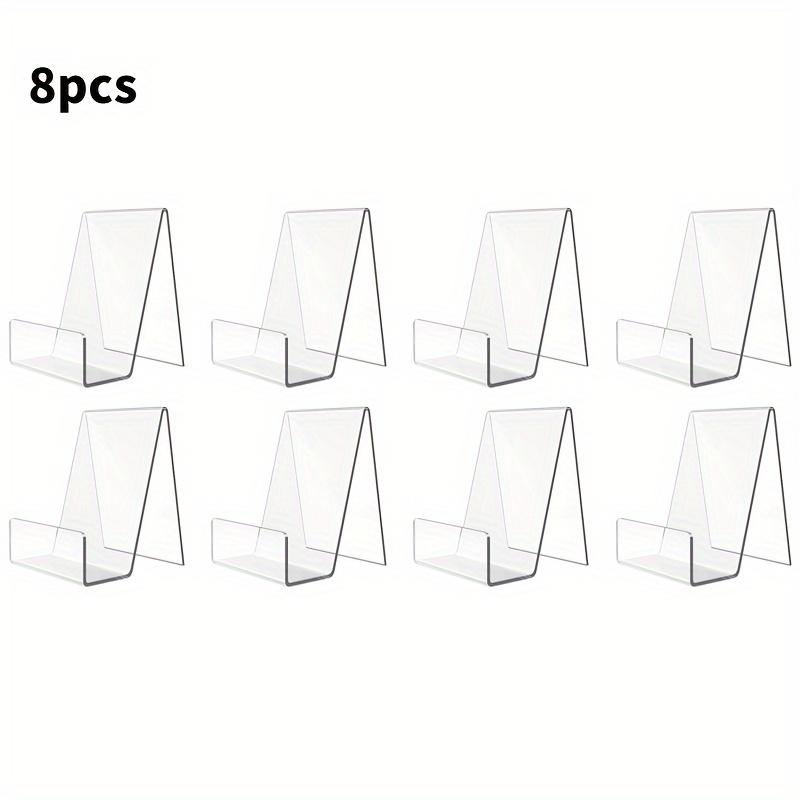 4/8pcs Transparent Acrylic Stand, Desktop Acrylic Book Photo Frame Art Display Stand, Greeting Card Holder, Party Holiday Seat