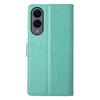 For Samsung Galaxy S25 Edge Wallet Case Butterfly Floral Imprint PU Leather Phone Cover with Wrist Strap