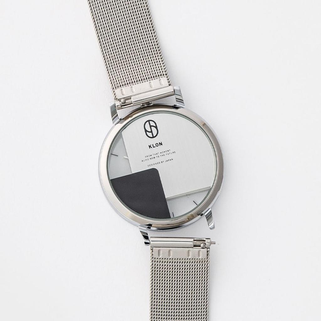 KLON INVISIBLE OVERLAPPING TILES SILVER BLACK LEATHER STRAP SET 38mm Skeleton Replacement Strap Set - - Watch, Clear, Unisex, Men's, Women's, Simple,