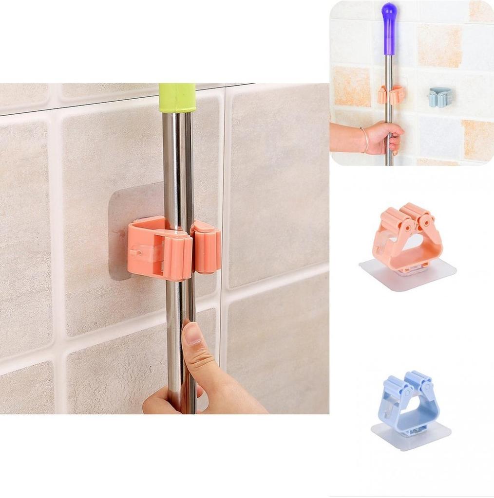 Functional Wall Mounted Mop Organizer Holder Featuring Space-saving Broom Hanger Design
