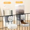2PCS Cage Mounted Automatic Pet Food Water Dispenser with Cartoon Cats Design Easy Installation For Home Feeding Supply