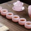 Hibiscus Jade Porcelain Teacup Pink Glazed Jade Kung Fu Tea Set Chinese Retro Style Tea Cup Entertain Guests Home Tea Set Gift