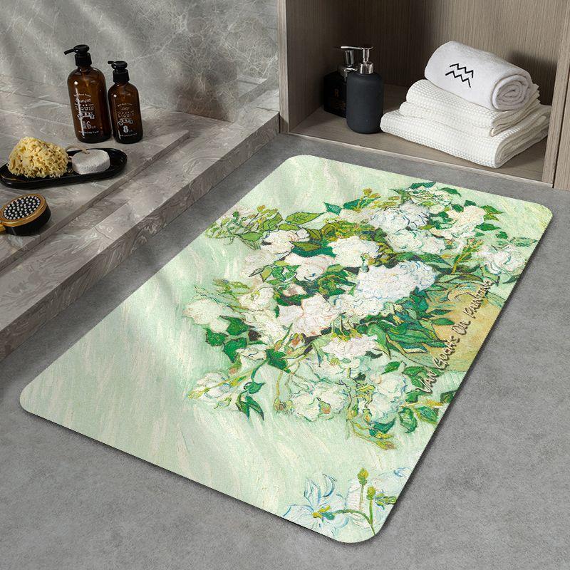 

Масляная живопись Подушка из диатомитовой грязи Коврик для пола у двери туалета Нескользящий впитывающий коврик для пола в ванной Коврик для пола у двери туалета в ванной Ковер 40X60cm 15.7X23.6in
