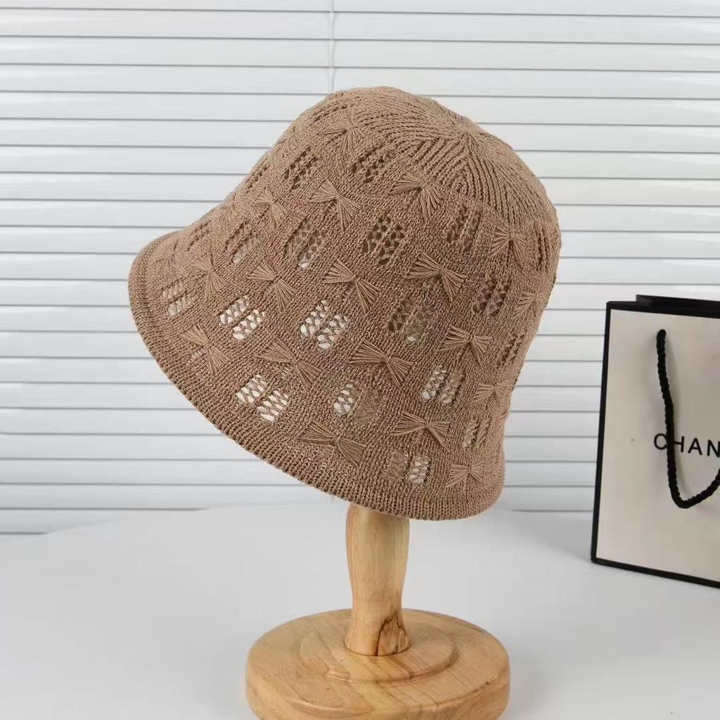 1pc Women's Summer Striped Colorful Openwork Fisherman Hat,Knitted Bowl,Breathable Thin Foldable Sun Bucket Hat for Tralve,party