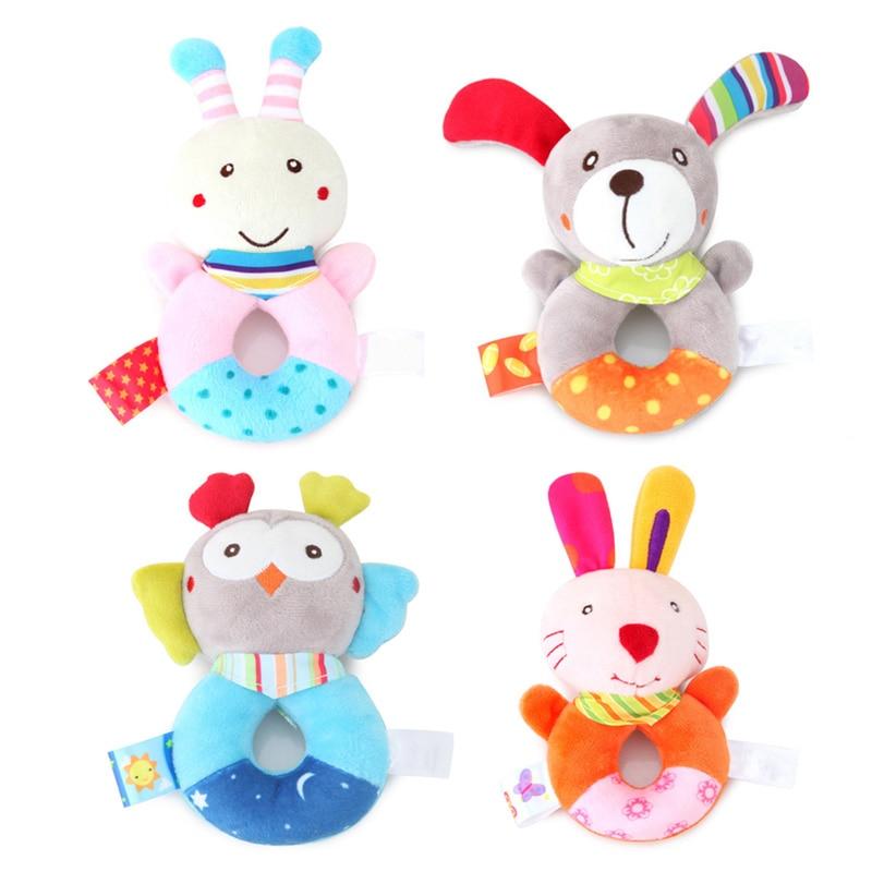 Newborn Baby Toys 0-12 Months Cartoon Animal Baby Plush Rattle Mobile Bell Toy Infant Toddler Early Educational Toys speelgoed