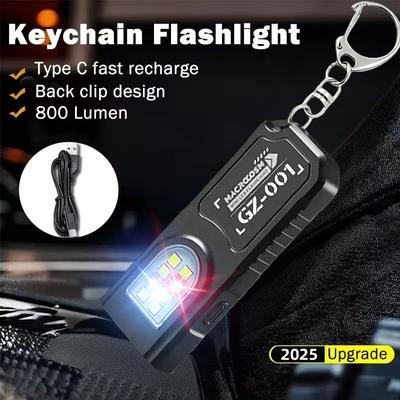 Mini klíčenka svítilna USB dobíjecí jasná COB LED kapesní pracovní světlo vodotěsná závěsná lampa pro kempování chůzi nouzové venkovní EDC vybavení