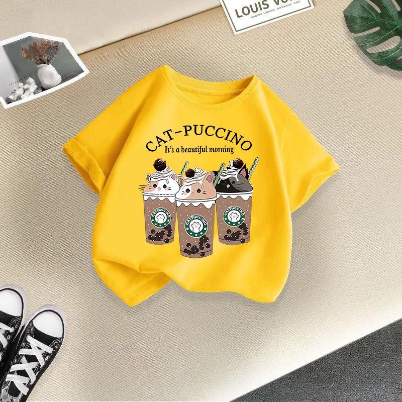 Kid T Shirt Printed Children T-shirt Kids 100% Cotton Clothes Tops 2-13Y Loose-fit Casual Crew Neck Short-sleeve T-shirt