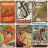 Segno di Latta Metallico Bicicletta Arrugginita Piatto Decorativo Casa Bar Studio Segni Metallici Poster Metallico Vintage Targhetta Metallica da Viaggio Piatto da Parete