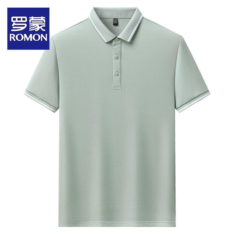 Romon Men s Breathable Lapel Short-Sleeved Polo Shirt 4XL