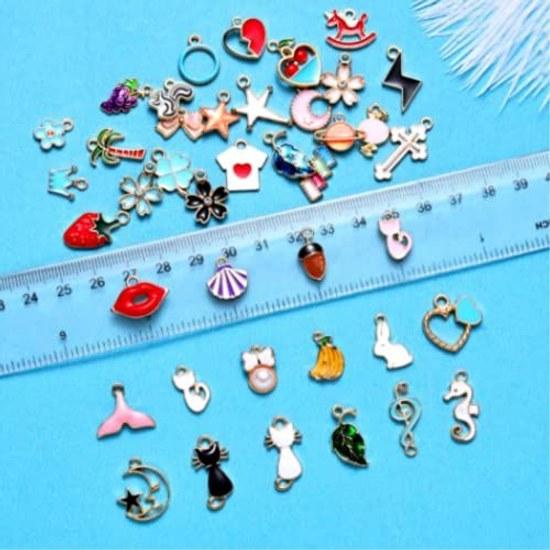 YFFSFDC Charm Accessory Parts 100-piece Set Necklace Earring Pendant Decoration Jewelry DIY Ornament Handmade Gift Decorative Item Craft