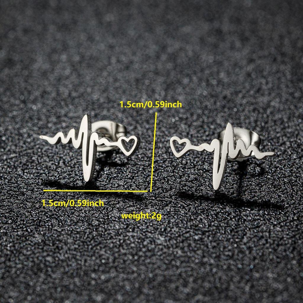 Women's Stainless Steel Infinity Rectangle Stud Earrings