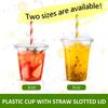Eupako 9 oz. Plastic Cups with Lids, 100-Pack Disposable Clear Cups with Lids, for Cold Drinks, Parfaits, and Smoothies