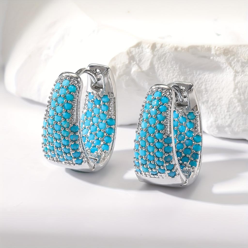 Chunky Earrings Artificial Turquoise Earrings Wedding Bridal Bridesmaids Valentine's Day Jewelry for Women Lover Mother