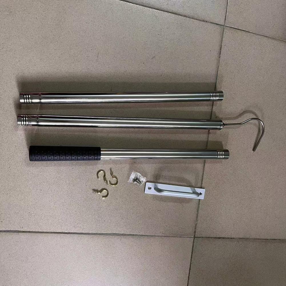 Loft Ladder Extension System Kit Ladder Pull Down Telescopic Rod Stainless Steel Ladder Pull Down System Kit with for Easy