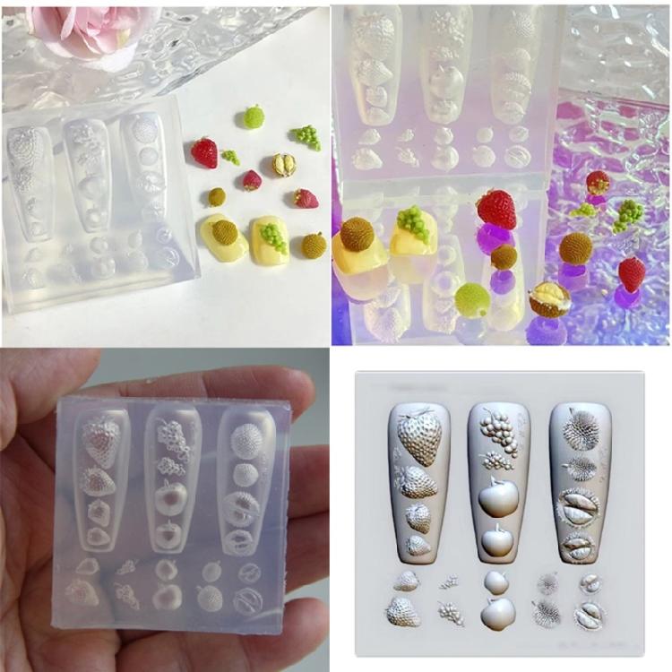 Silicone Nail Art Mold Accessory Molds Food Theme 3D Nail Decorative Mold Silicone Texture Great for Various Nail Types