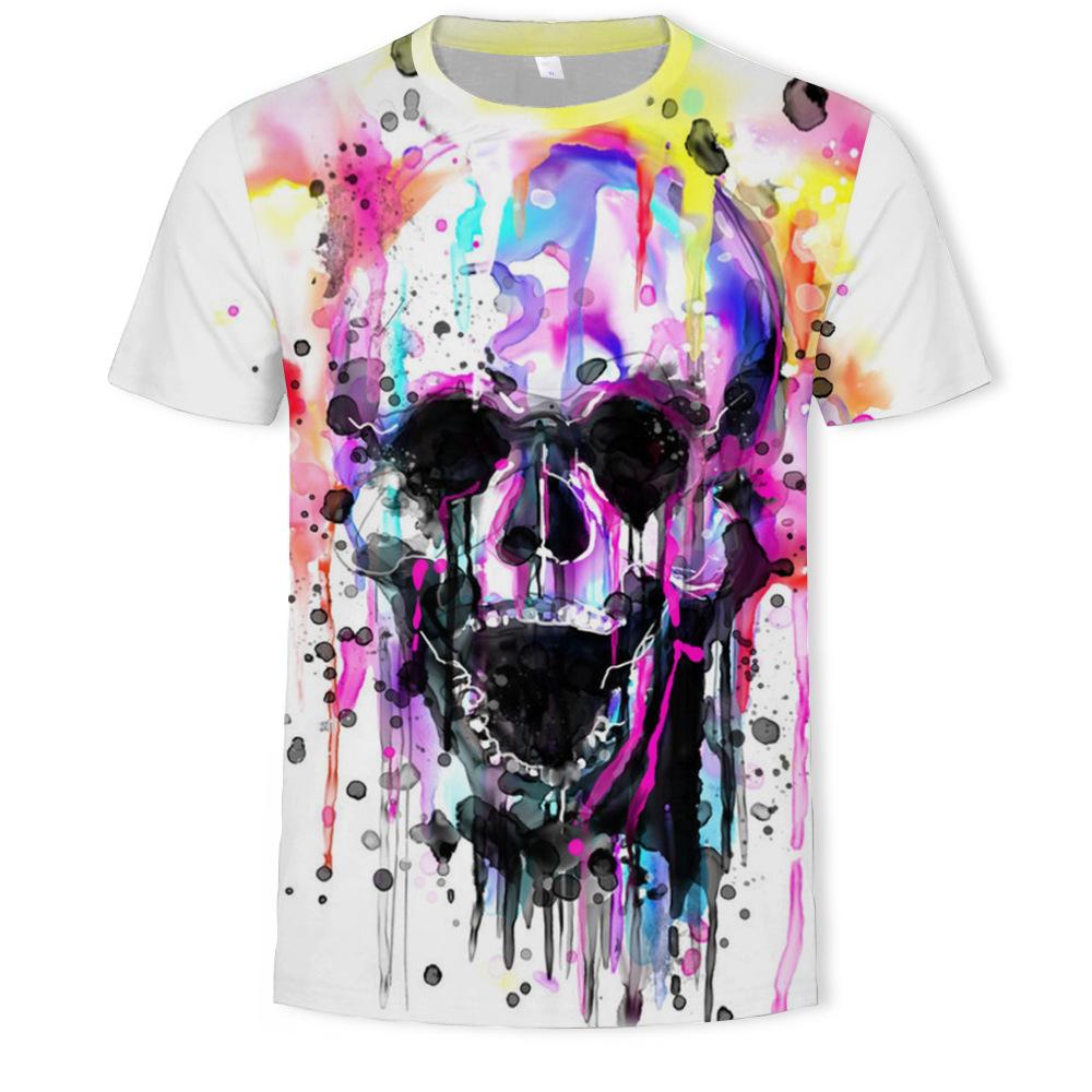 New Skull 3D Digital Printed Casual Men's Short Sleeved T-shirt