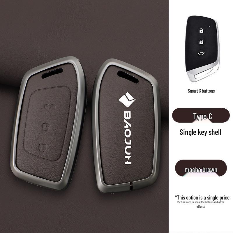 Compatible Baojun 510/730/530/360/560/310w/630 Car Key Protective Case with Special Buckle.