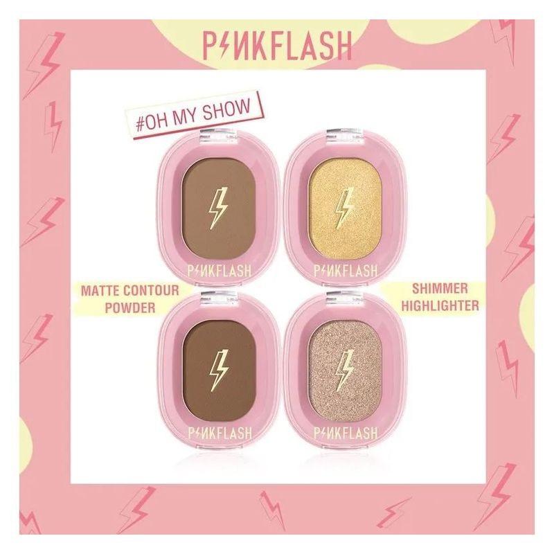 PINKFLASH - Schimmernder Highlighter & Mattes Konturpuder - 4 Farben
