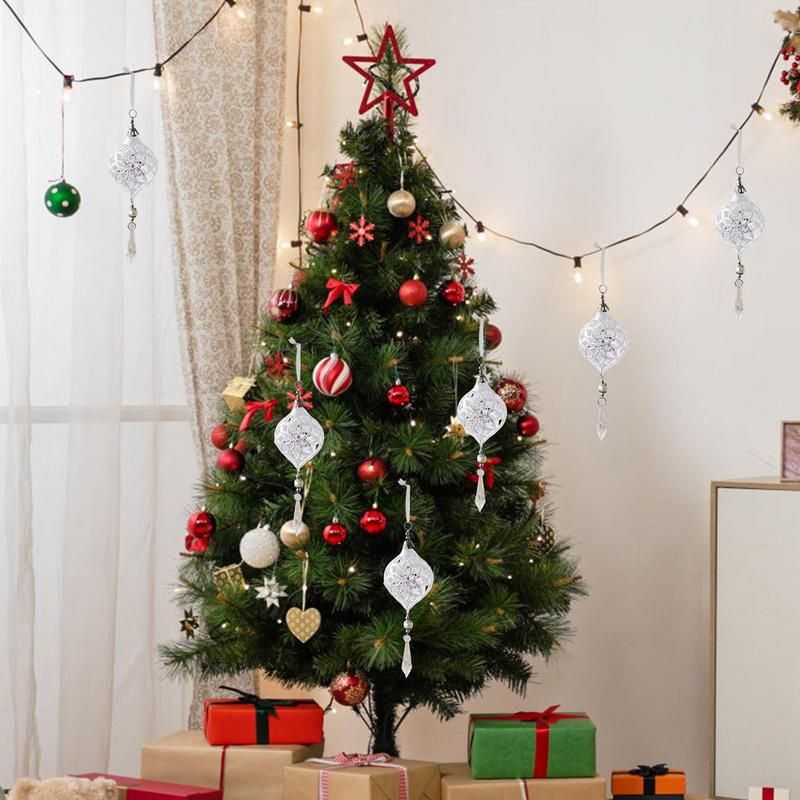 Klare Acryl Weihnachtsbaumschmuck Transparente Tropfen Weihnachtsdekorationen Weihnachten Klare Schneeflocke Herz Zwiebel Schmuck