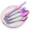 High Quality Cutlery Set Knife Fork Dessert Spoon Dinnerware Colorful Flatware Set Stainless Steel Silverware Kitchen Tableware