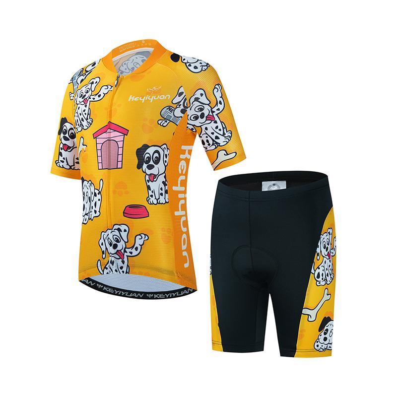 Fahrradtrikot Set Junge Mädchen Kurzarm MTB Radbekleidung Anzug Kind Fahrradbekleidung Abbigliamento Ciclismo 2026 Sommer Atmungsaktives Radsportanzug Set