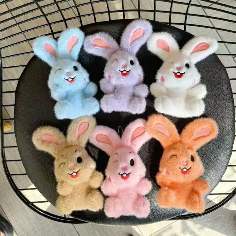 4-inch Plush Toy Red Envelope Bear Carrot Rabbit Plush Pendant Grab Machine Doll Bag Keychain