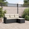 Vidaxl 4-Cz. Set da Salotto per Giardino, Cuscini, Rattan Nero PE