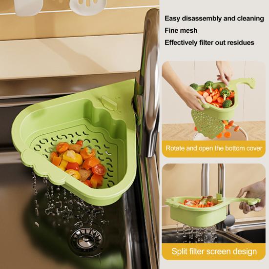 Sink Drain Basket Strong Load-bearing Universal Simple Installation Kitchen Sink Triangle Storage Rack